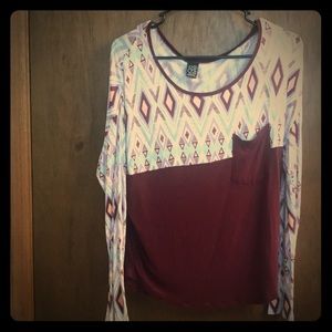 2/10! Geometric Print Long Sleeve Shirt